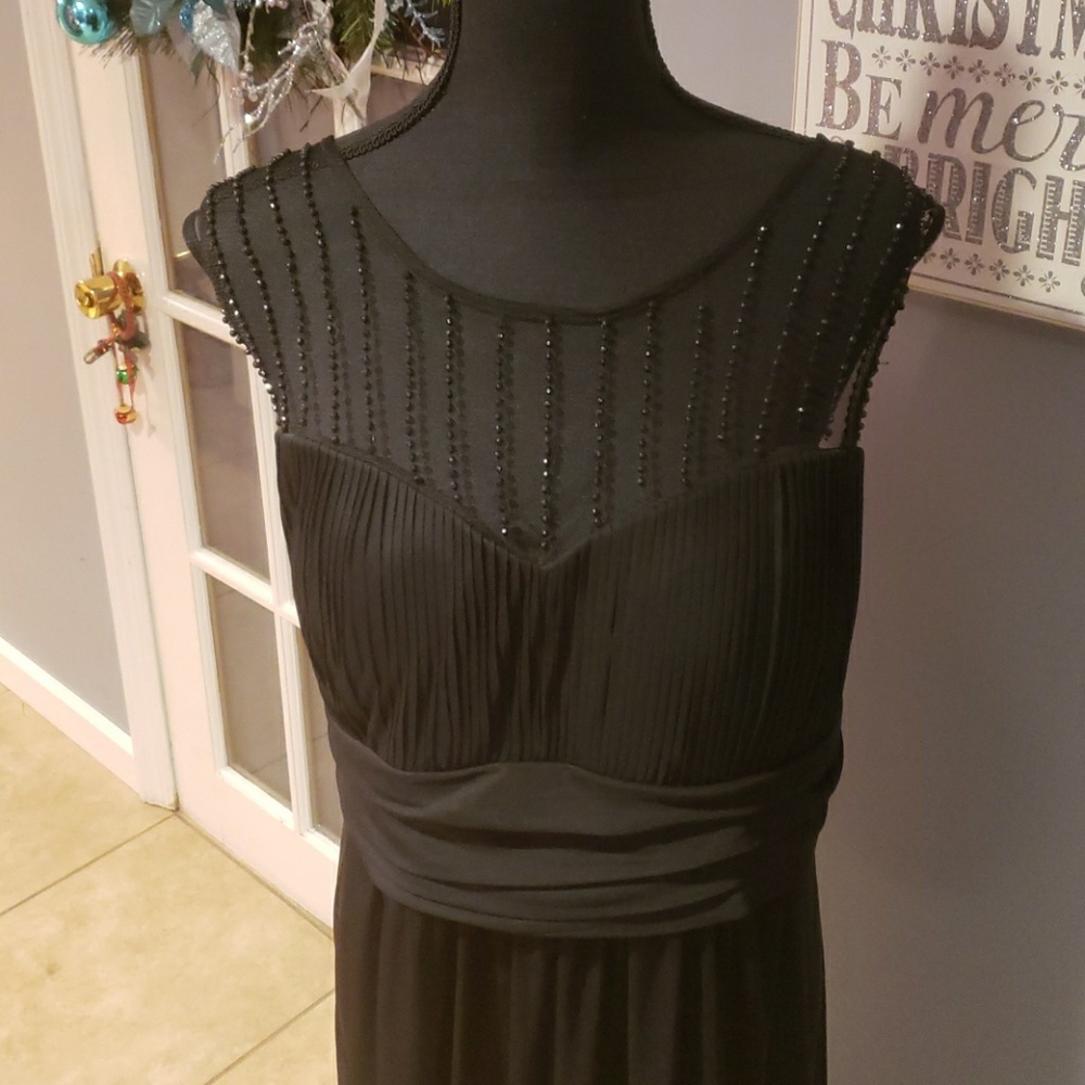Long dress sheer  top w beads sz 24